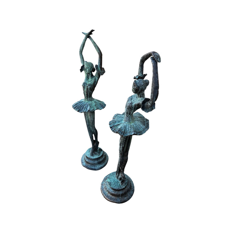 Pair of French Iron Ballerina Sculptures