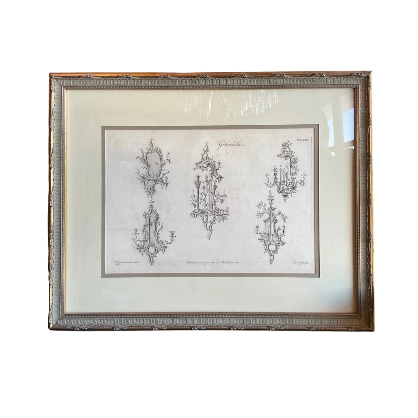 Antique French Architectural Framed Print (HD-AFE0)