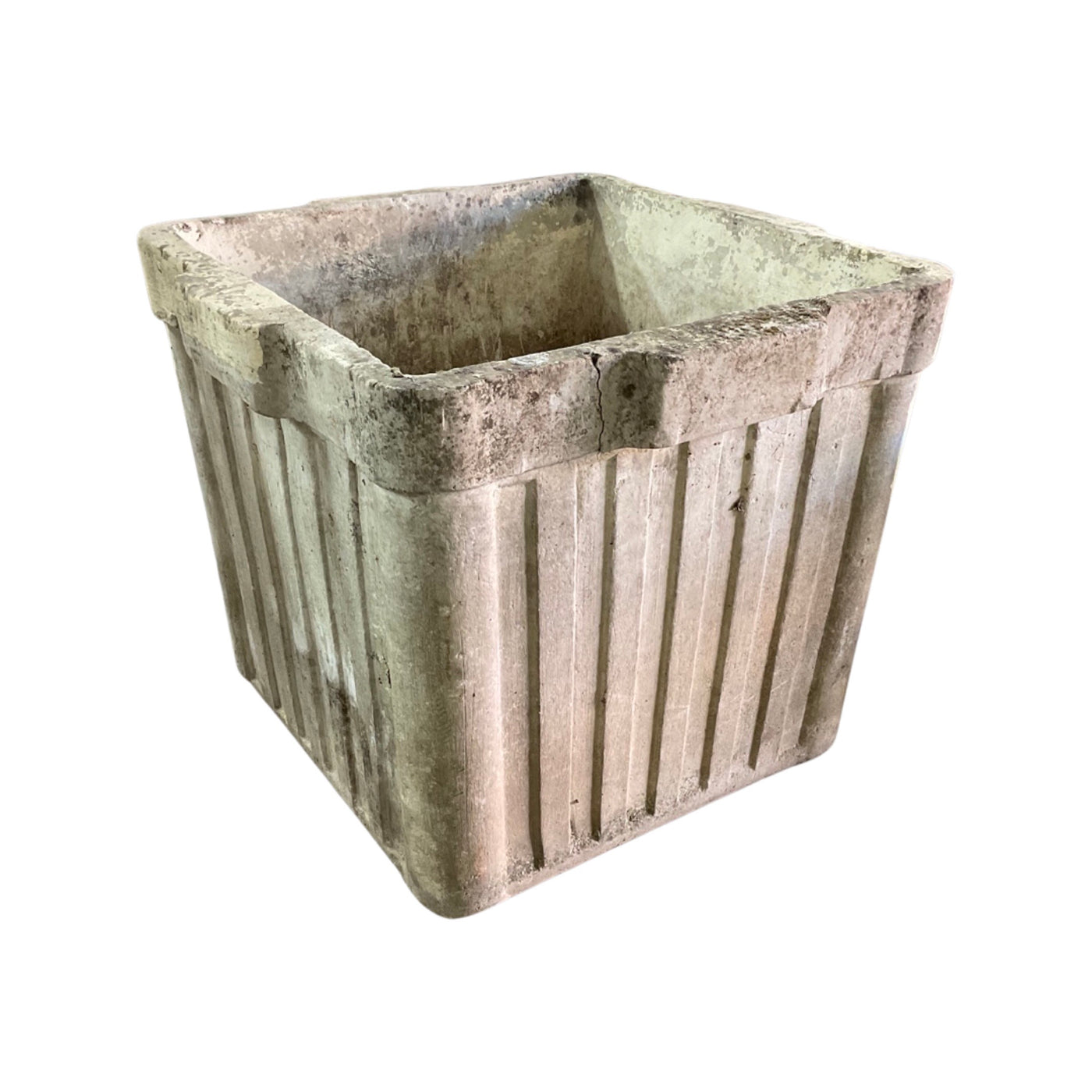 Swiss Ribbed Square Planter By Willy Guhl (V-24NW)