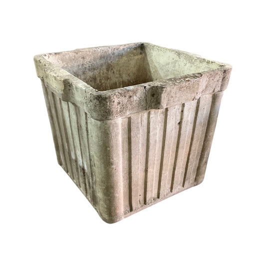 Swiss Square Ribbed Planter By Willy Guhl