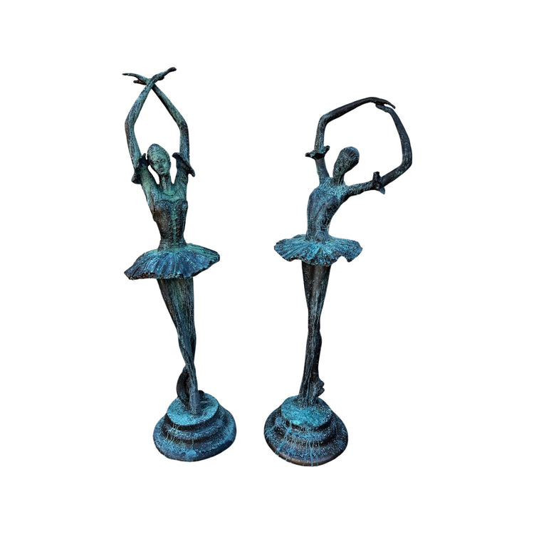Pair of French Iron Ballerina Sculptures